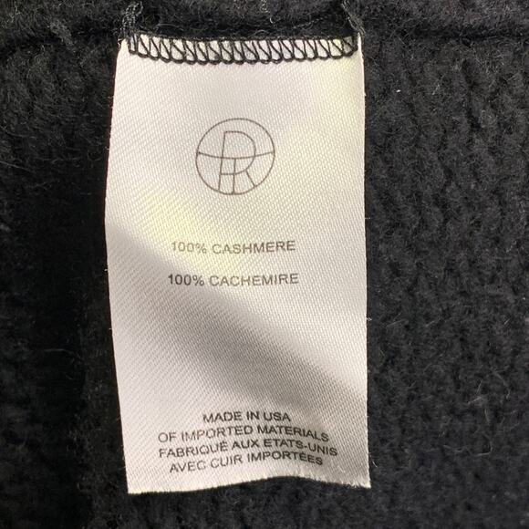 THE ROW Size L Black Cashmere Knit Raglan Sleeves Crew Neck Sweater - Picture 9 of 10